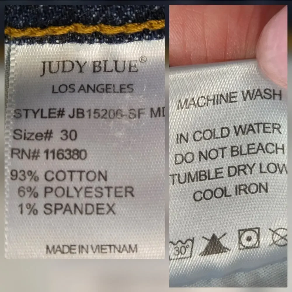Judy Blue Mid Rise Patch Cut Off Shorts Sz 30 JB 15206 5
